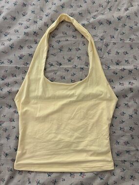Amazon Pale Yellow Halter Tank Top